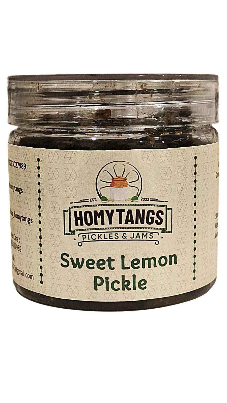Homytangs Homemade Sweet Lemon Pickle 400gm | Ready to Eat Nimbu ka Achar | Sweet Lime Pickle (400 g)