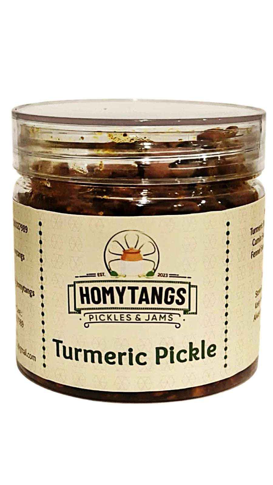 Homytangs Turmeric Pickle 400gm | Traditional Spicy Haldi Ka Achar | Authentic Indian Turmeric Pickle.