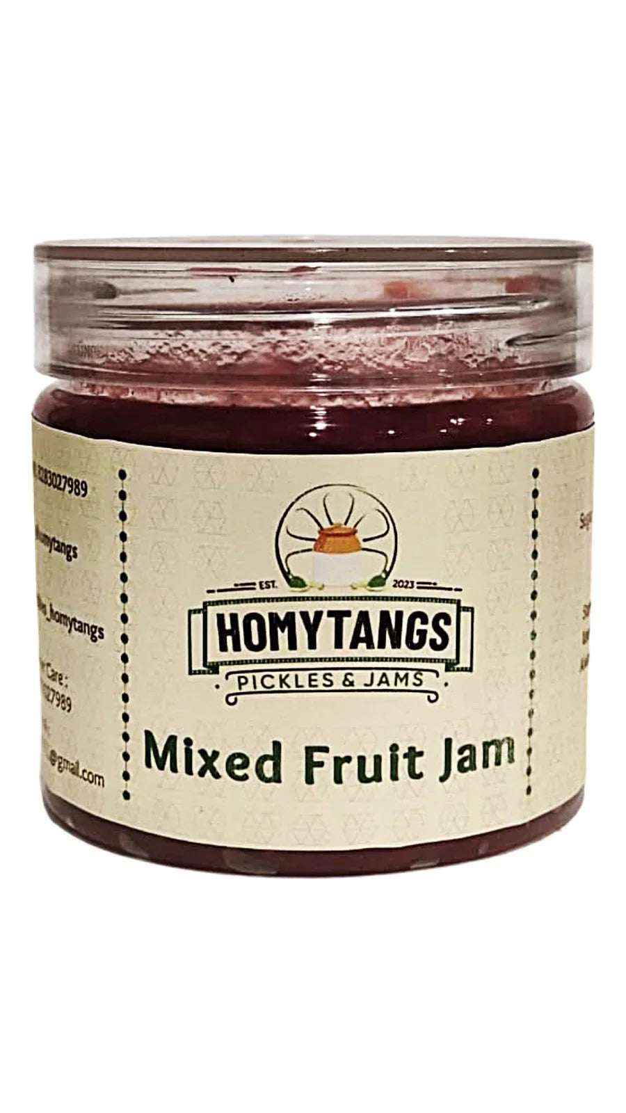 Homytangs Mixed Fruit Jam 400gm | preservatives free and chemicals, color free chtneys and jams