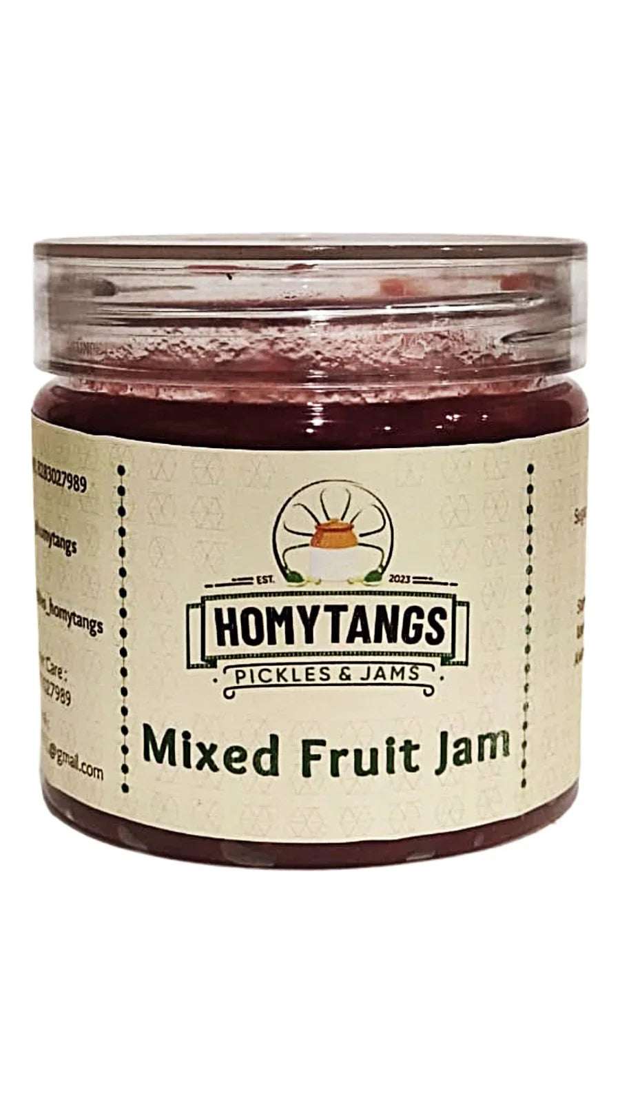 Homytangs Mixed Fruit Jam 400gm | preservatives free and chemicals, color free chtneys and jams