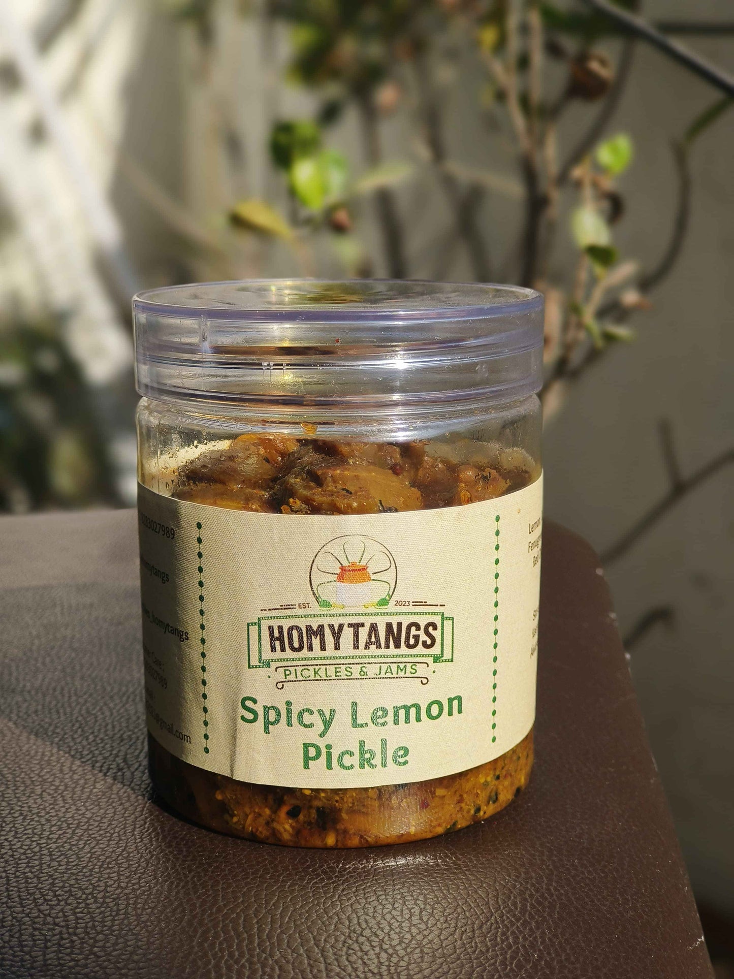 Homytangs Nimbu Ka Achar Spicy 400g Jar | Tangy Lemon Pickle with Chilli | Immunity Boost No Preservatives.